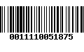 Código de Barras 0011110051875