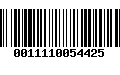 Código de Barras 0011110054425