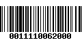 Código de Barras 0011110062000