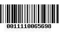 Código de Barras 0011110065698