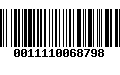 Código de Barras 0011110068798