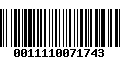 Código de Barras 0011110071743