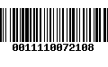 Código de Barras 0011110072108