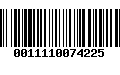 Código de Barras 0011110074225