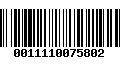 Código de Barras 0011110075802