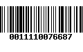 Código de Barras 0011110076687