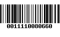 Código de Barras 0011110080660