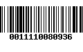 Código de Barras 0011110080936