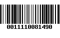 Código de Barras 0011110081490