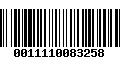 Código de Barras 0011110083258