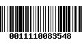 Código de Barras 0011110083548