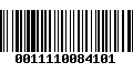 Código de Barras 0011110084101