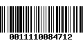 Código de Barras 0011110084712