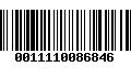 Código de Barras 0011110086846