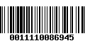 Código de Barras 0011110086945