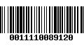 Código de Barras 0011110089120