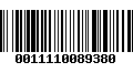 Código de Barras 0011110089380