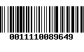 Código de Barras 0011110089649