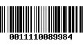 Código de Barras 0011110089984