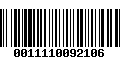 Código de Barras 0011110092106