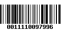 Código de Barras 0011110097996