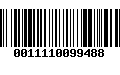 Código de Barras 0011110099488