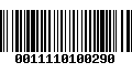 Código de Barras 0011110100290