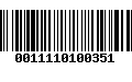 Código de Barras 0011110100351