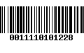 Código de Barras 0011110101228