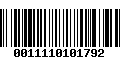 Código de Barras 0011110101792