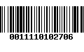 Código de Barras 0011110102706