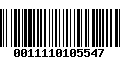 Código de Barras 0011110105547