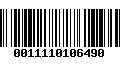 Código de Barras 0011110106490