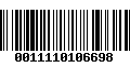 Código de Barras 0011110106698