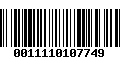 Código de Barras 0011110107749