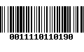 Código de Barras 0011110110190