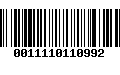 Código de Barras 0011110110992