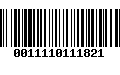 Código de Barras 0011110111821