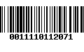 Código de Barras 0011110112071