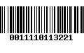 Código de Barras 0011110113221