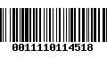 Código de Barras 0011110114518