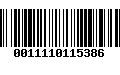 Código de Barras 0011110115386