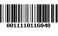 Código de Barras 0011110116048