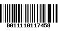 Código de Barras 0011110117458