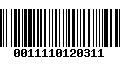 Código de Barras 0011110120311