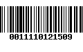 Código de Barras 0011110121509