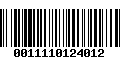 Código de Barras 0011110124012