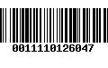 Código de Barras 0011110126047