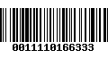 Código de Barras 0011110166333