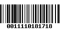 Código de Barras 0011110181718